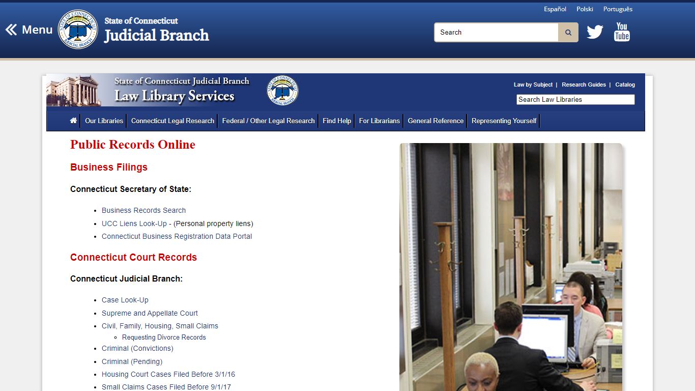Public Records Online - CT Judicial Branch Law Library Services
